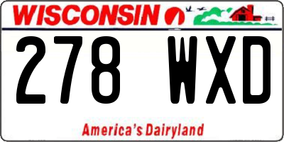WI license plate 278WXD