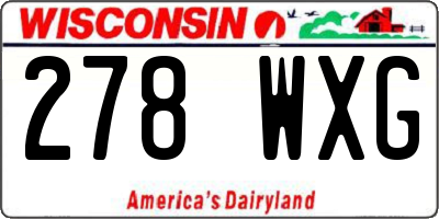 WI license plate 278WXG