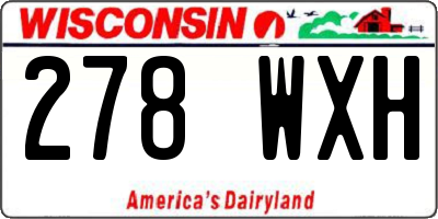 WI license plate 278WXH