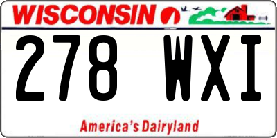 WI license plate 278WXI