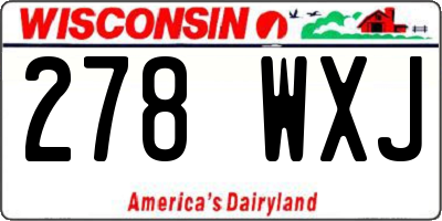 WI license plate 278WXJ