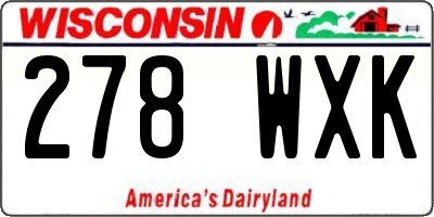 WI license plate 278WXK