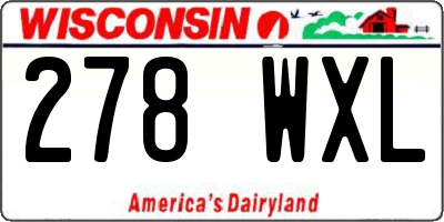 WI license plate 278WXL