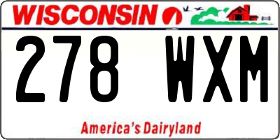 WI license plate 278WXM