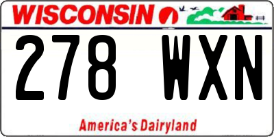 WI license plate 278WXN