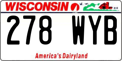 WI license plate 278WYB