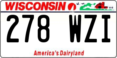 WI license plate 278WZI