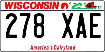 WI license plate 278XAE