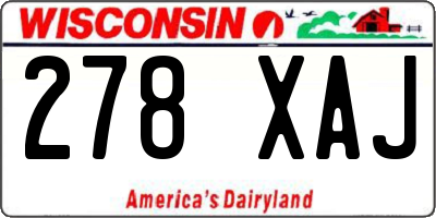 WI license plate 278XAJ