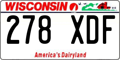 WI license plate 278XDF