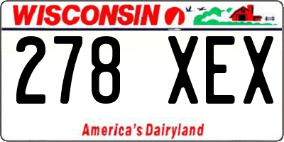 WI license plate 278XEX