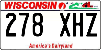 WI license plate 278XHZ