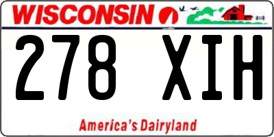 WI license plate 278XIH