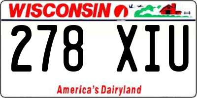 WI license plate 278XIU