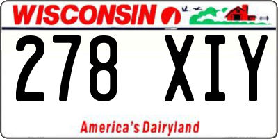 WI license plate 278XIY