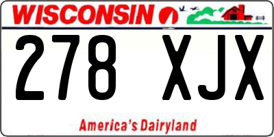 WI license plate 278XJX