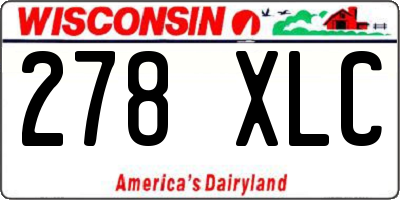 WI license plate 278XLC