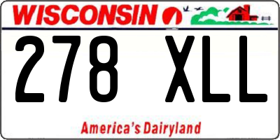 WI license plate 278XLL