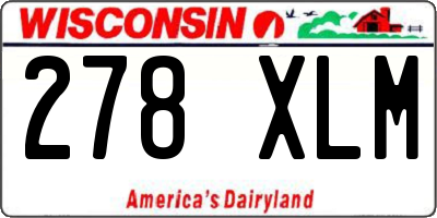 WI license plate 278XLM