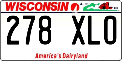 WI license plate 278XLO