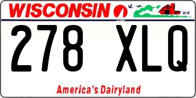 WI license plate 278XLQ