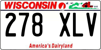 WI license plate 278XLV