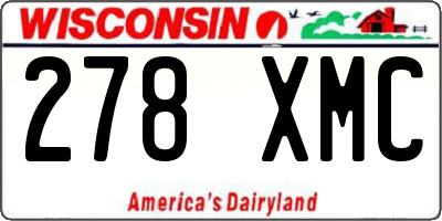 WI license plate 278XMC