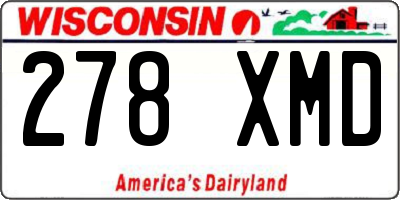 WI license plate 278XMD