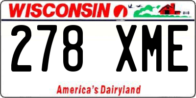 WI license plate 278XME