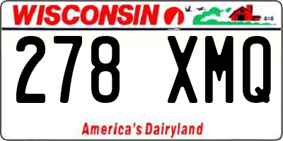 WI license plate 278XMQ