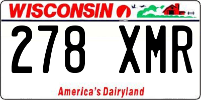 WI license plate 278XMR