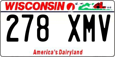 WI license plate 278XMV