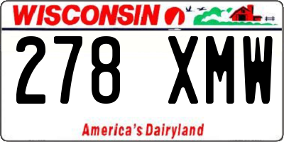 WI license plate 278XMW