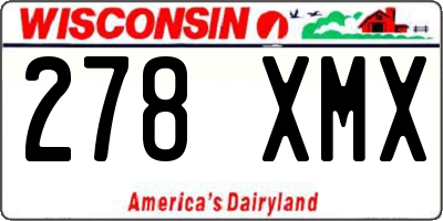 WI license plate 278XMX