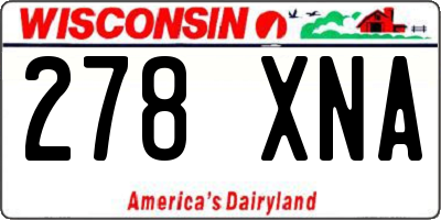WI license plate 278XNA
