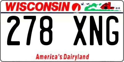 WI license plate 278XNG