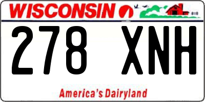 WI license plate 278XNH