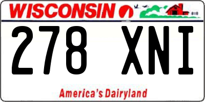WI license plate 278XNI
