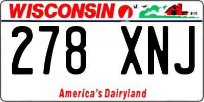 WI license plate 278XNJ