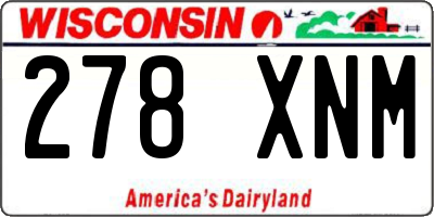 WI license plate 278XNM