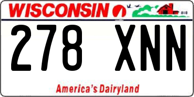 WI license plate 278XNN