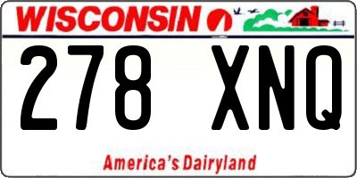 WI license plate 278XNQ