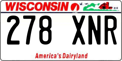 WI license plate 278XNR