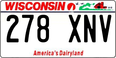 WI license plate 278XNV