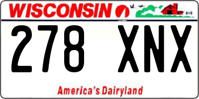 WI license plate 278XNX