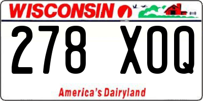 WI license plate 278XOQ