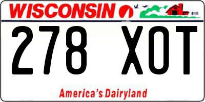 WI license plate 278XOT