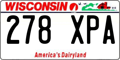 WI license plate 278XPA