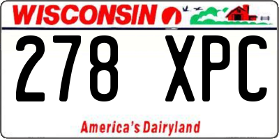 WI license plate 278XPC