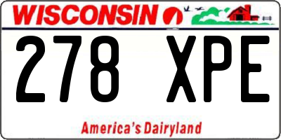 WI license plate 278XPE